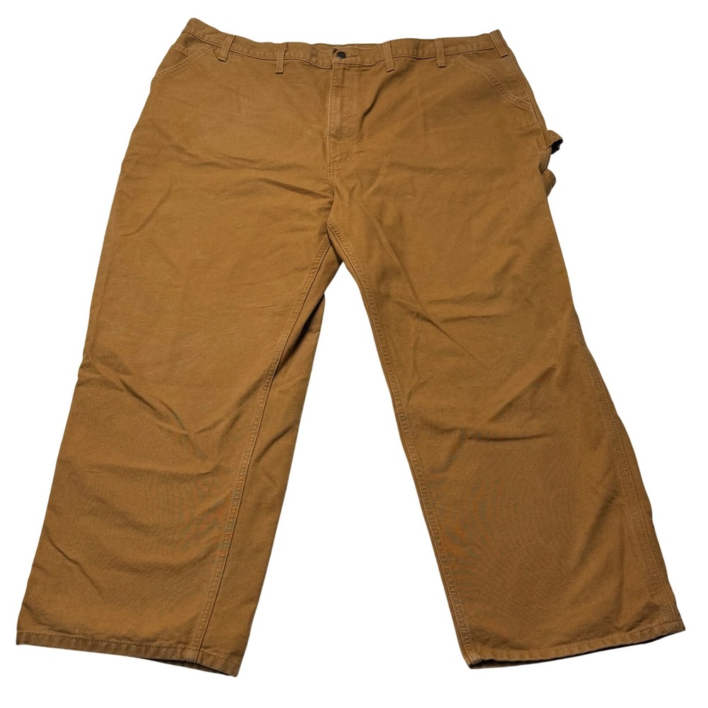 Carhartt Mens 48x30 Washed Duck Work Dungaree Pants Brown Utility Carpenter